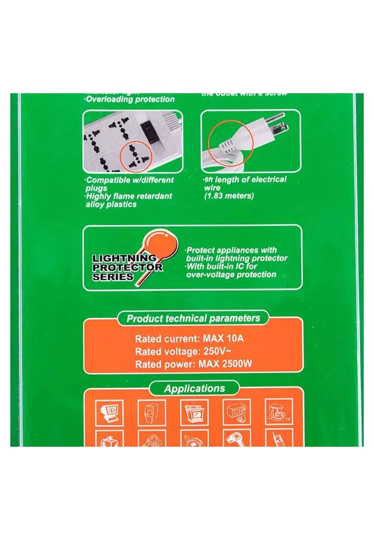 Omni Universal Outlet Extension Cord with Switch
