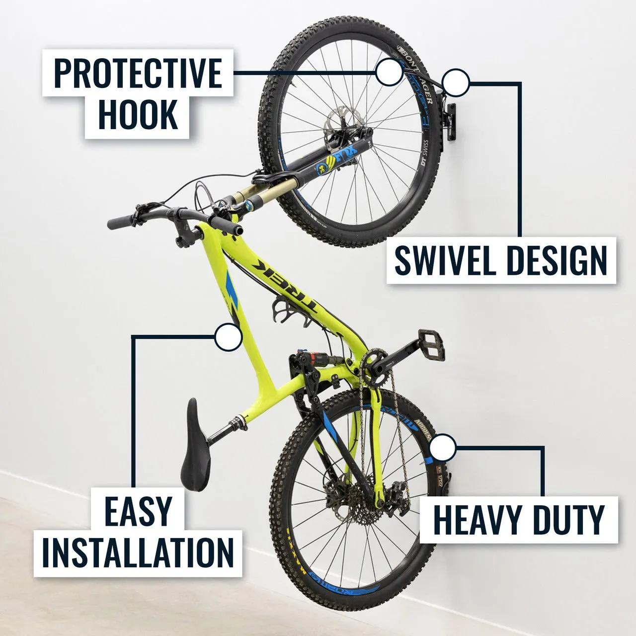 OUTLET | Swivel Mount Bike Storage Rack | Garage Wall Hook | Deep Water