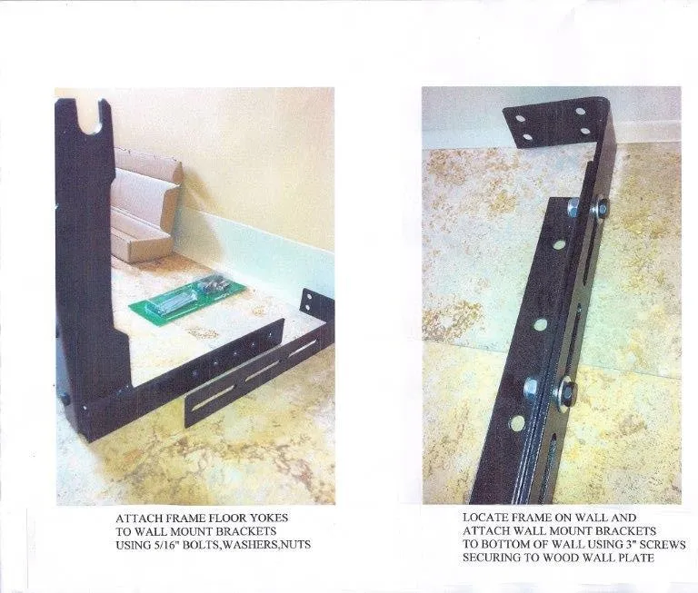 Pair of Wall Mount Brackets for Door Bed Frame
