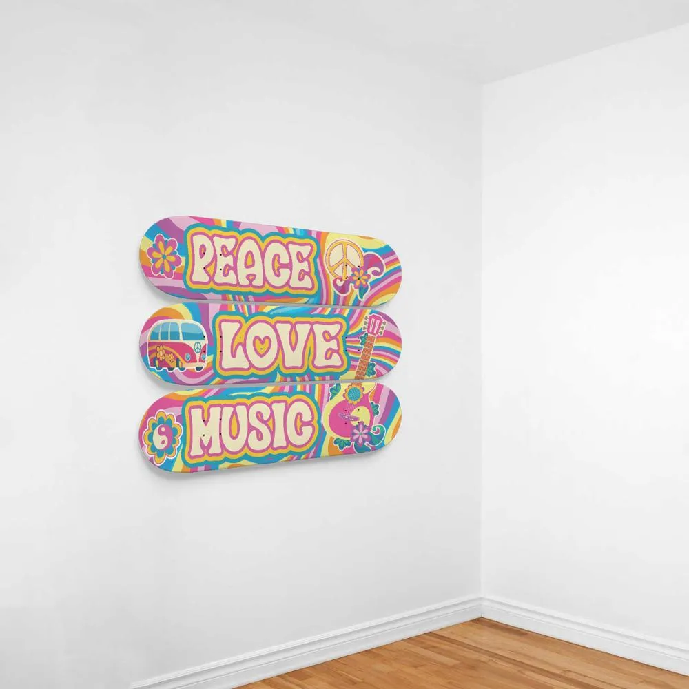 Psychedelic Skateboard Wall Art
