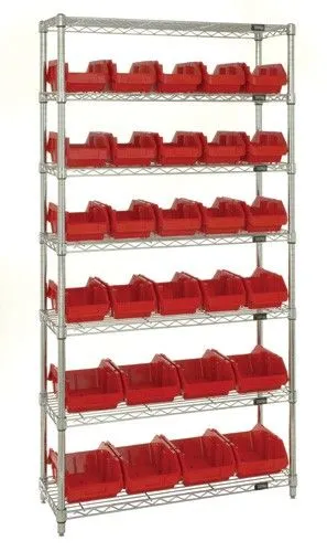 Quantum W7-18-28 Wire Shelving System with 7 Shelves, 36" x 18" x 74"