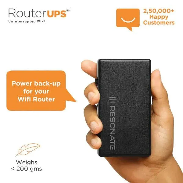 RESONATE RouterUPS Classic CRU12V2A - Power Backup for WiFi Router, ONT, Set Top Boxes