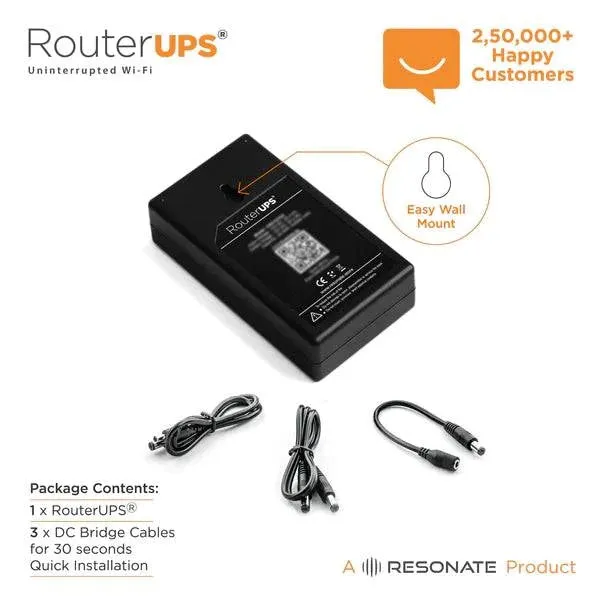 RESONATE RouterUPS Classic CRU12V2A - Power Backup for WiFi Router, ONT, Set Top Boxes