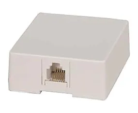 RJ12 Surface Mount Box, Single Port, White