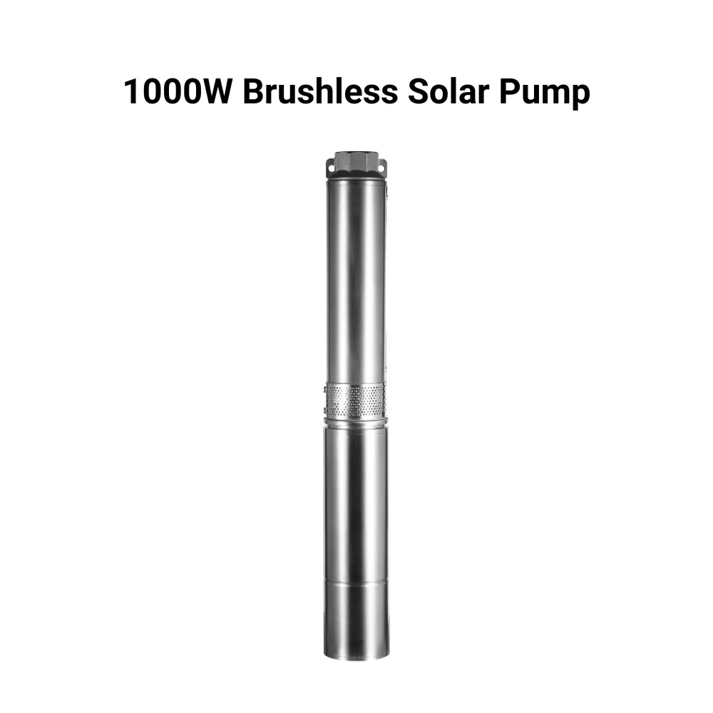 Rocksolar 60-150V 1.34HP Solar DC Brushless submersible Pump with Built-in Controller