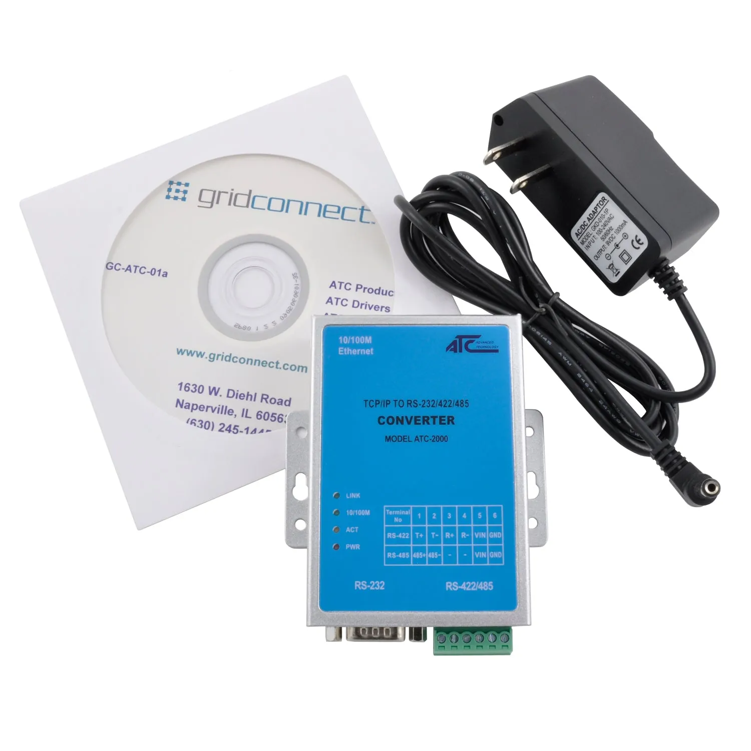 RS232 Ethernet Converter-ATC-2000 Industrial 1 Port Serial to Ethernet
