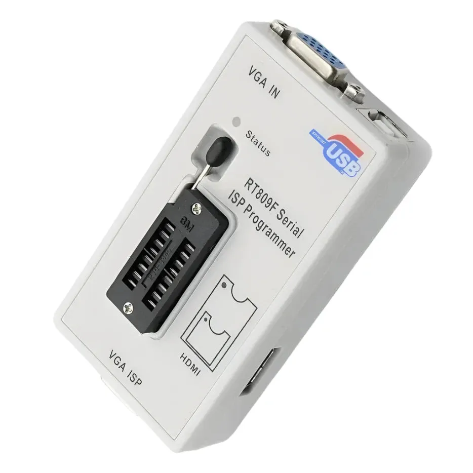 RT809F Serial ISP Programmer: with 12 adapters, 1.8v adapter, SOP8 test clip and EDID cable