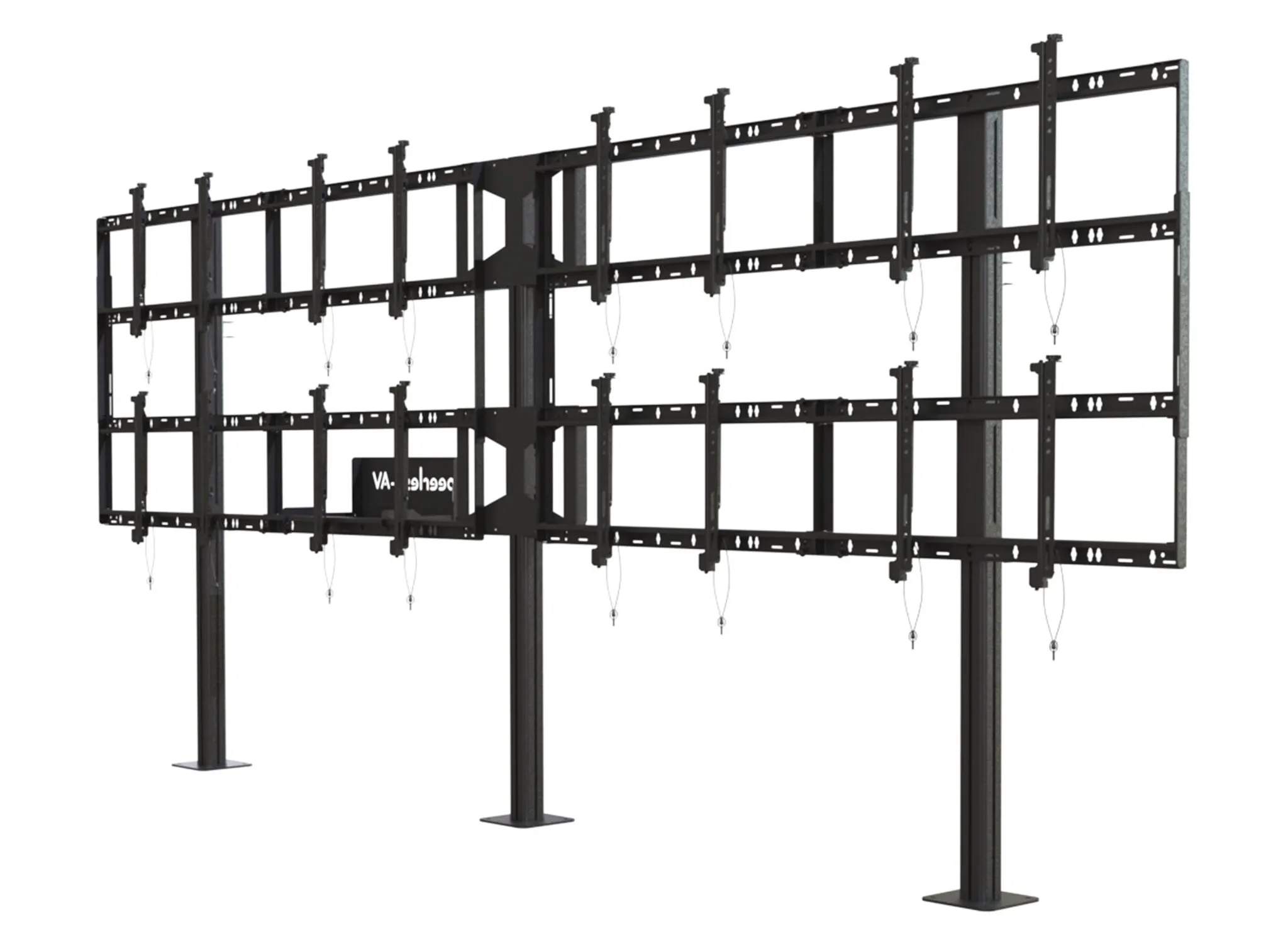 Support sur pied pour mur vidéo de la série Modular en version 4x2 Pour écrans de 46 à 55 pouces