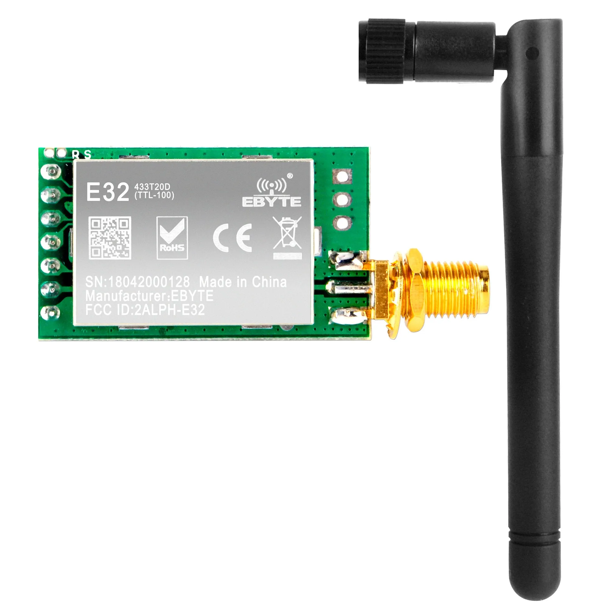 SX1278 LoRa Radio Wireless 433Mhz 410~441MHz UART Serial Module LoRaWAN Transmitter Receiver   433Mhz 3dBi SMA Antenna, Compatible with Arduino STM32 51 Single Chip Microcomputer
