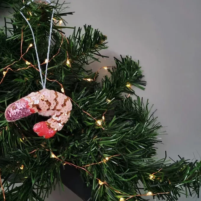 The Ultimate Prawn Star Hanging Sequin Decoration