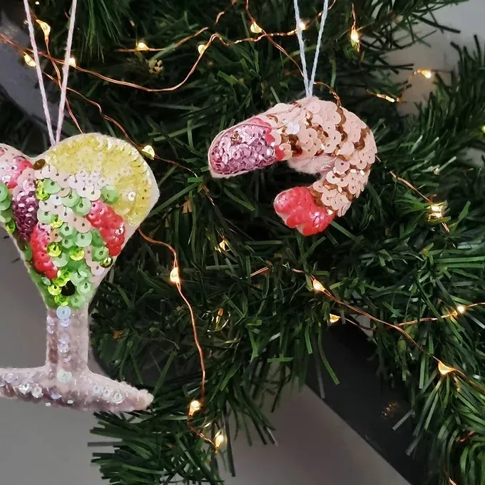 The Ultimate Prawn Star Hanging Sequin Decoration