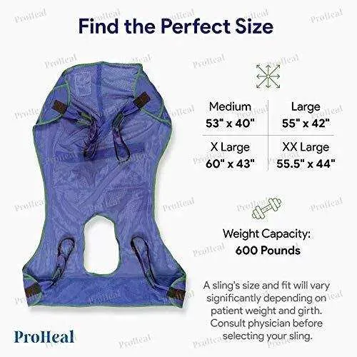 Universal Full Body Mesh Lift Sling with Commode Opening