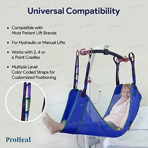 Universal Full Body Mesh Lift Sling with Commode Opening