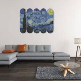 van Gogh's Starry Night 5 panel Skateboard Wall Art