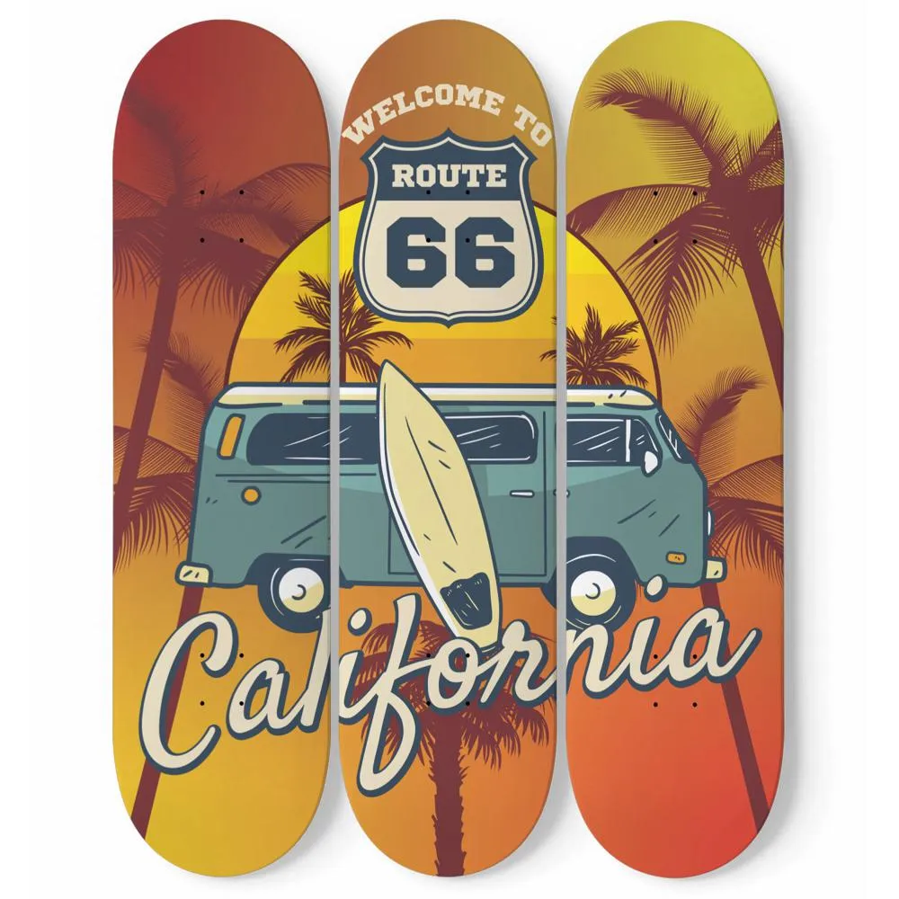 Wonderful California Skateboard Wall Art