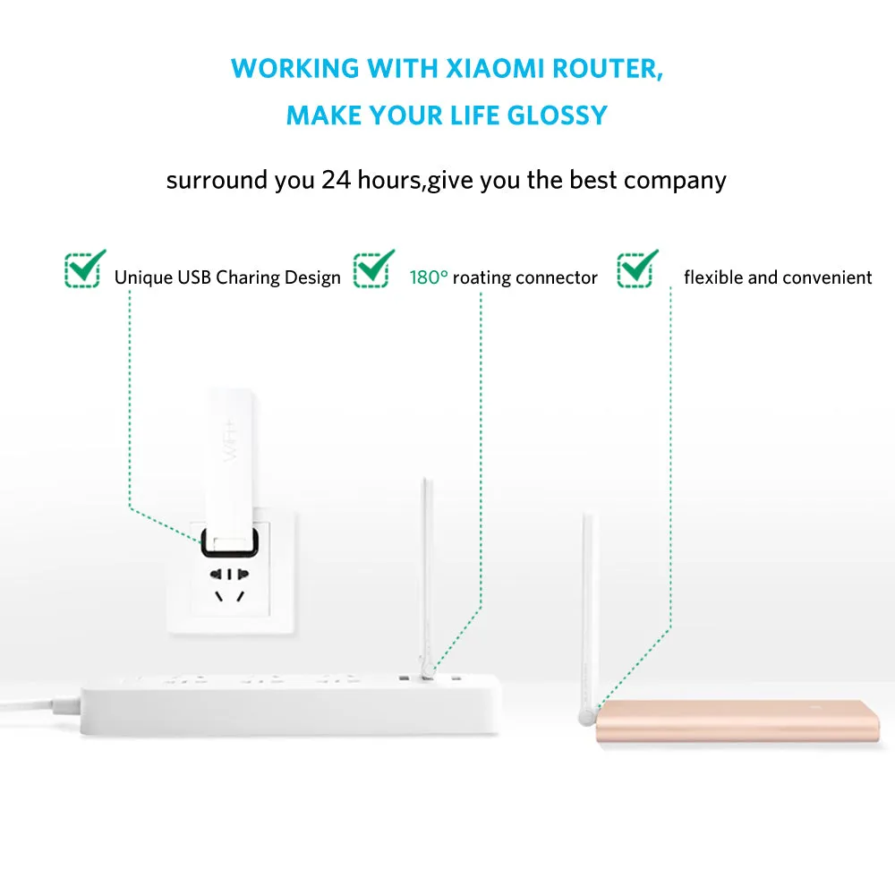 Xiaomi Mi WIFI Amplification Repeater 2 Wireless Router Universal Repitidor Signal Expander Amplifier 11N 300Mbps #refresh