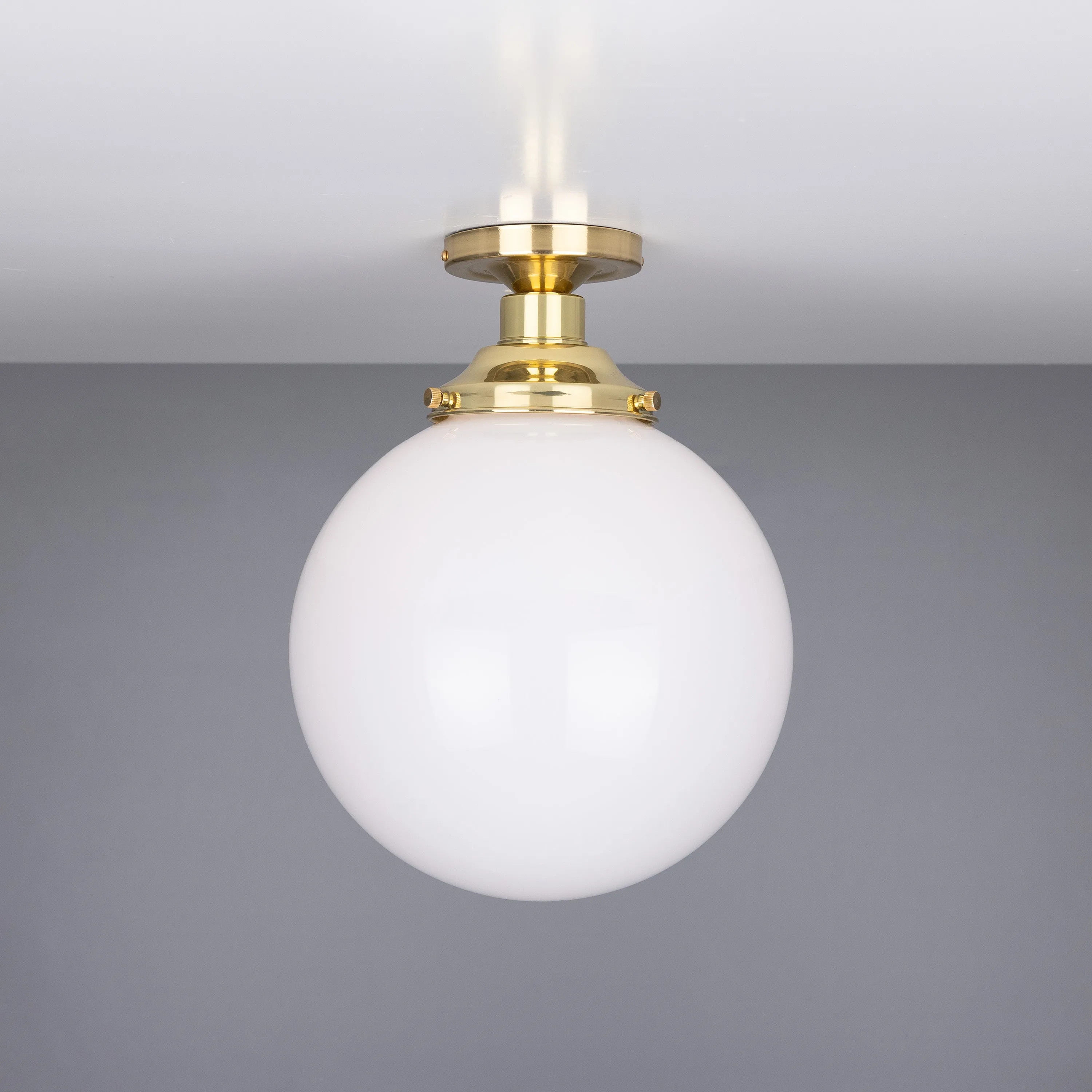 Yerevan Opal Globe Flush Ceiling Light